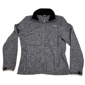 The North Face Women's Fleece Jacket Patterned Stone Gray Full Zip Medium‎